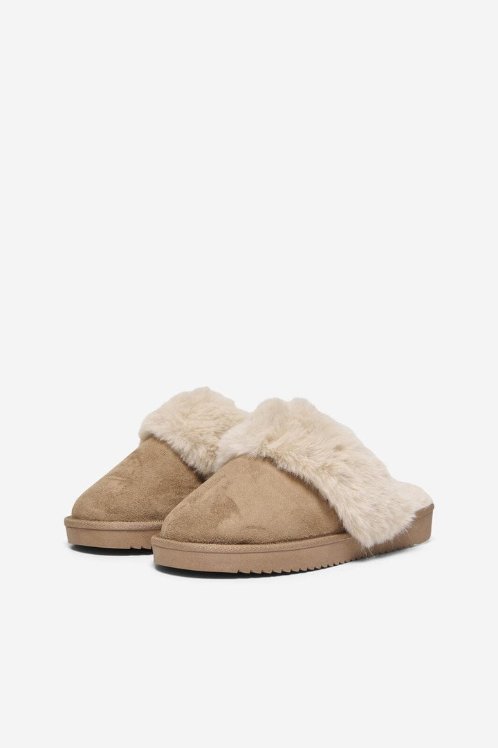 Only Shoes - Onlcath Teddy Homeslipper - 4841815 Cognac