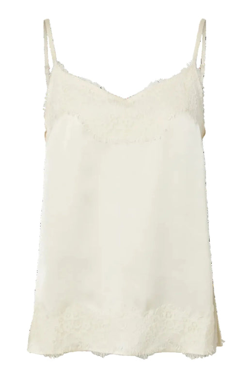 Pieces - Pcariel Sl Lace Detail Top Pp - 5049060 Birch Toppe 