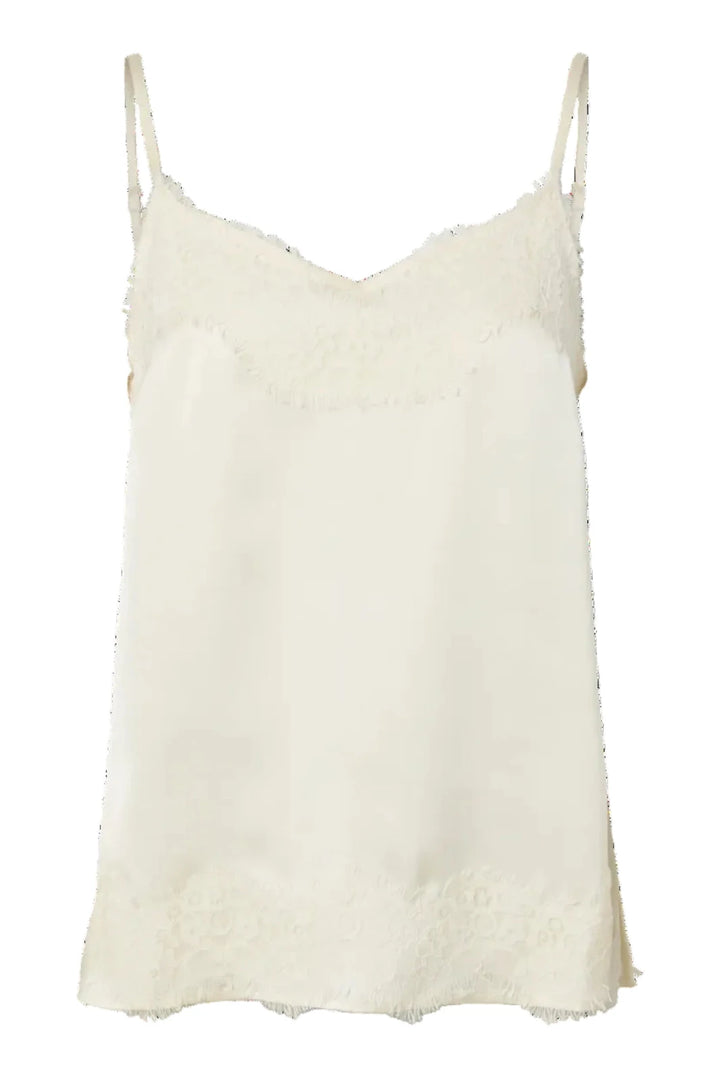 Pieces - Pcariel Sl Lace Detail Top Pp - 5049060 Birch Toppe 