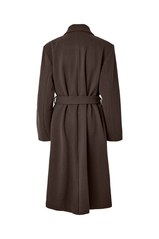 Pieces - Pcaya Long Coat - 5102327 Hot Fudge