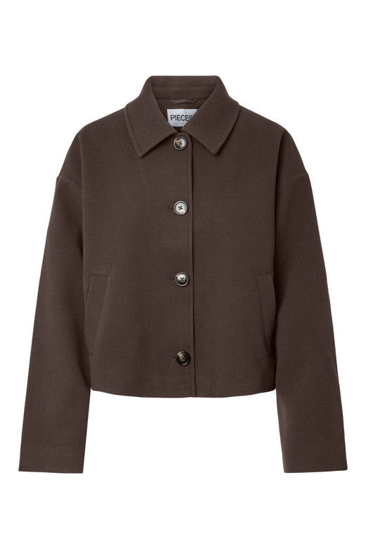 Pieces - Pcaya Short Coat - 5102307 Hot Fudge