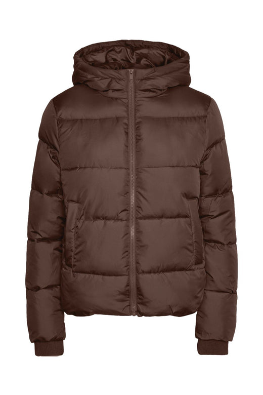 Pieces - Pcbee New Short Puffer Jacket - 4863592 Hot Fudge