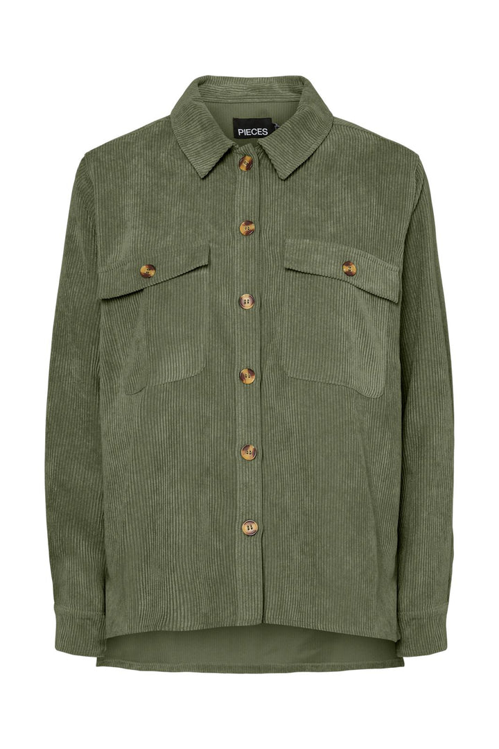 Pieces - Pceffi Ls Corduroy Shirt - 3969495 Olivine