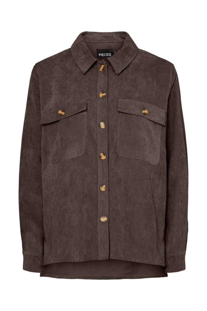 Pieces - Pceffi Ls Corduroy Shirt - 4988237 Hot Fudge