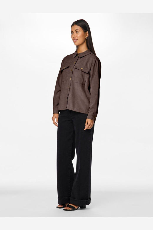 Pieces - Pceffi Ls Corduroy Shirt - 4988237 Hot Fudge