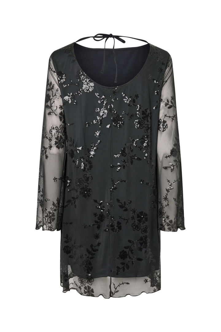 Pieces - Pcevita Ls Dress - 5116518 Asphalt Dark Grey Sequins