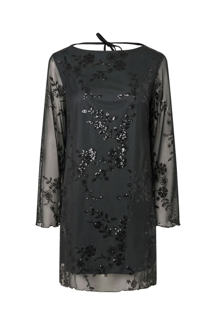 Pieces - Pcevita Ls Dress - 5116518 Asphalt Dark Grey Sequins