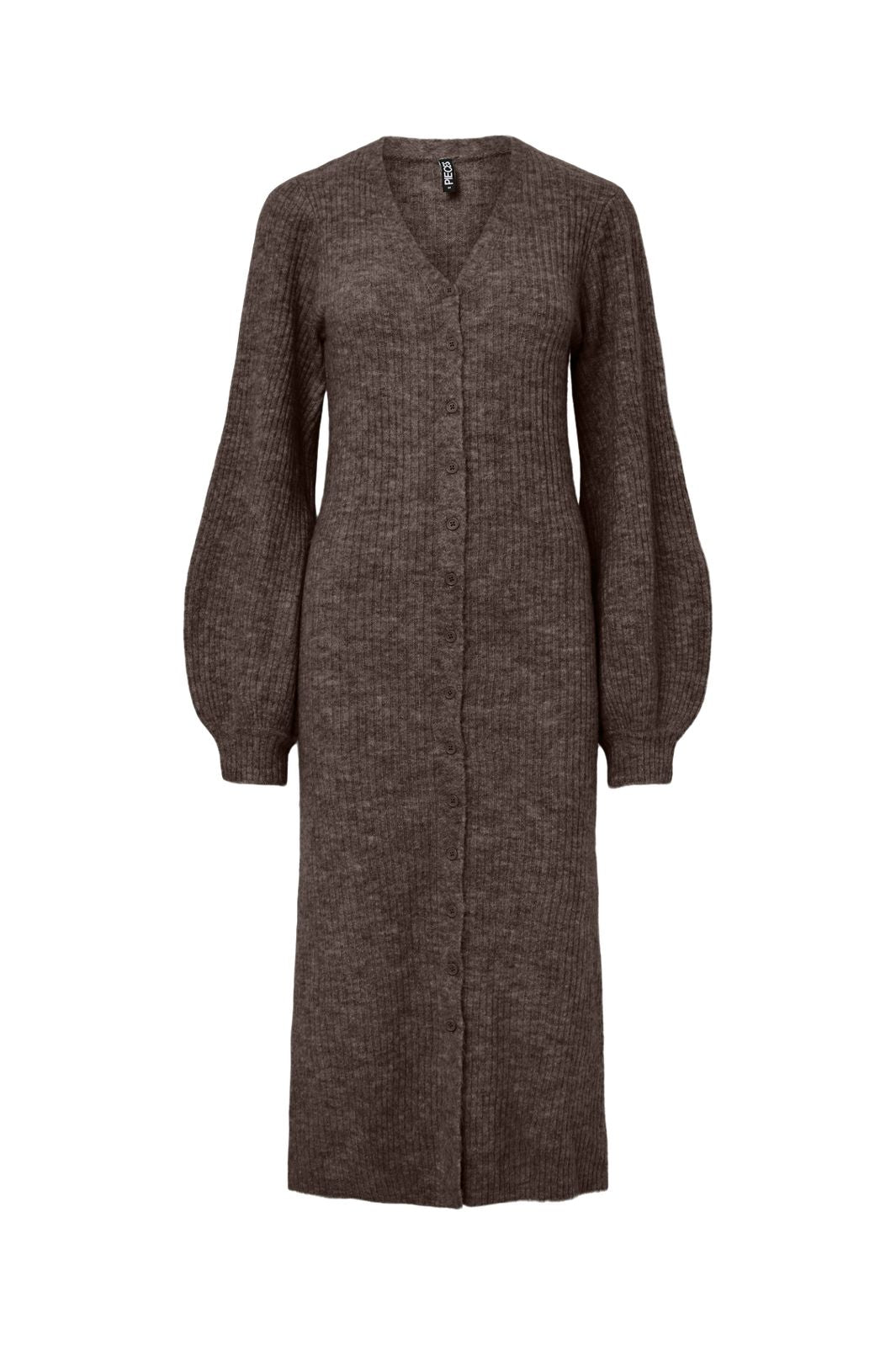Pieces - Pcfaly Ls Knit Dress - 5120490 Hot Fudge Melange