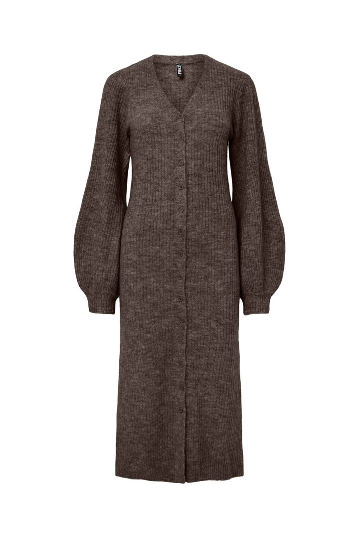 Pieces - Pcfaly Ls Knit Dress - 5120490 Hot Fudge Melange