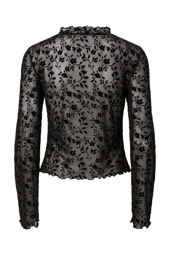 Pieces - Pcislie Ls Tie Top Jsr Fsy Pp - 5052368 Black Flower