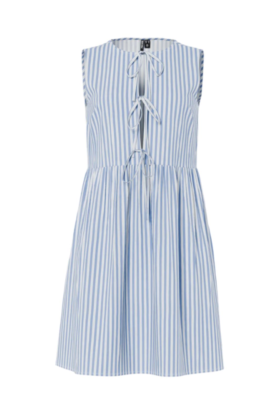 Pieces - Pcjolly Sl Tie Short Dress - 4904287 Hydrangea Bright White Kjoler 