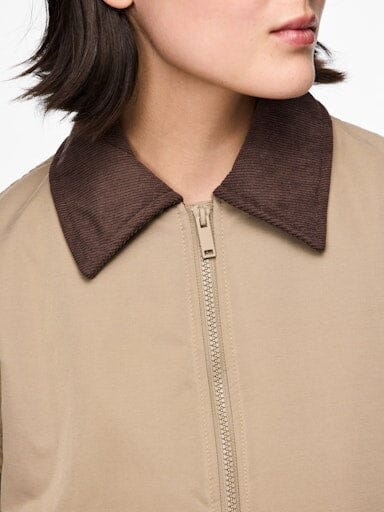 Pieces - Pcjorma Short Padded Bomber Jacket - 4889738 Greige Hot Fudge Frakker 
