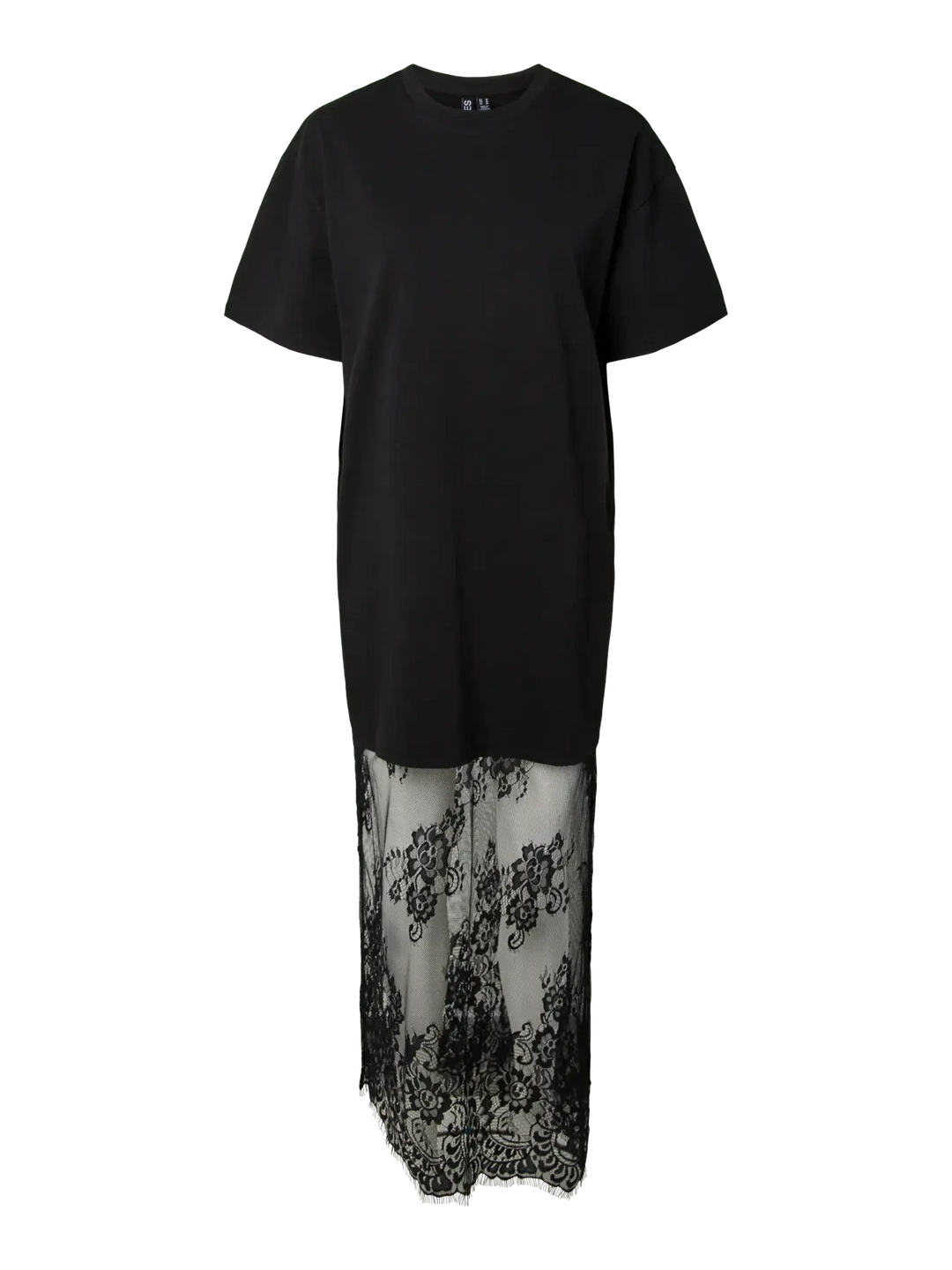 Pieces - Pcmave Ss Lace Long Dress - 5205151 Black Kjoler 