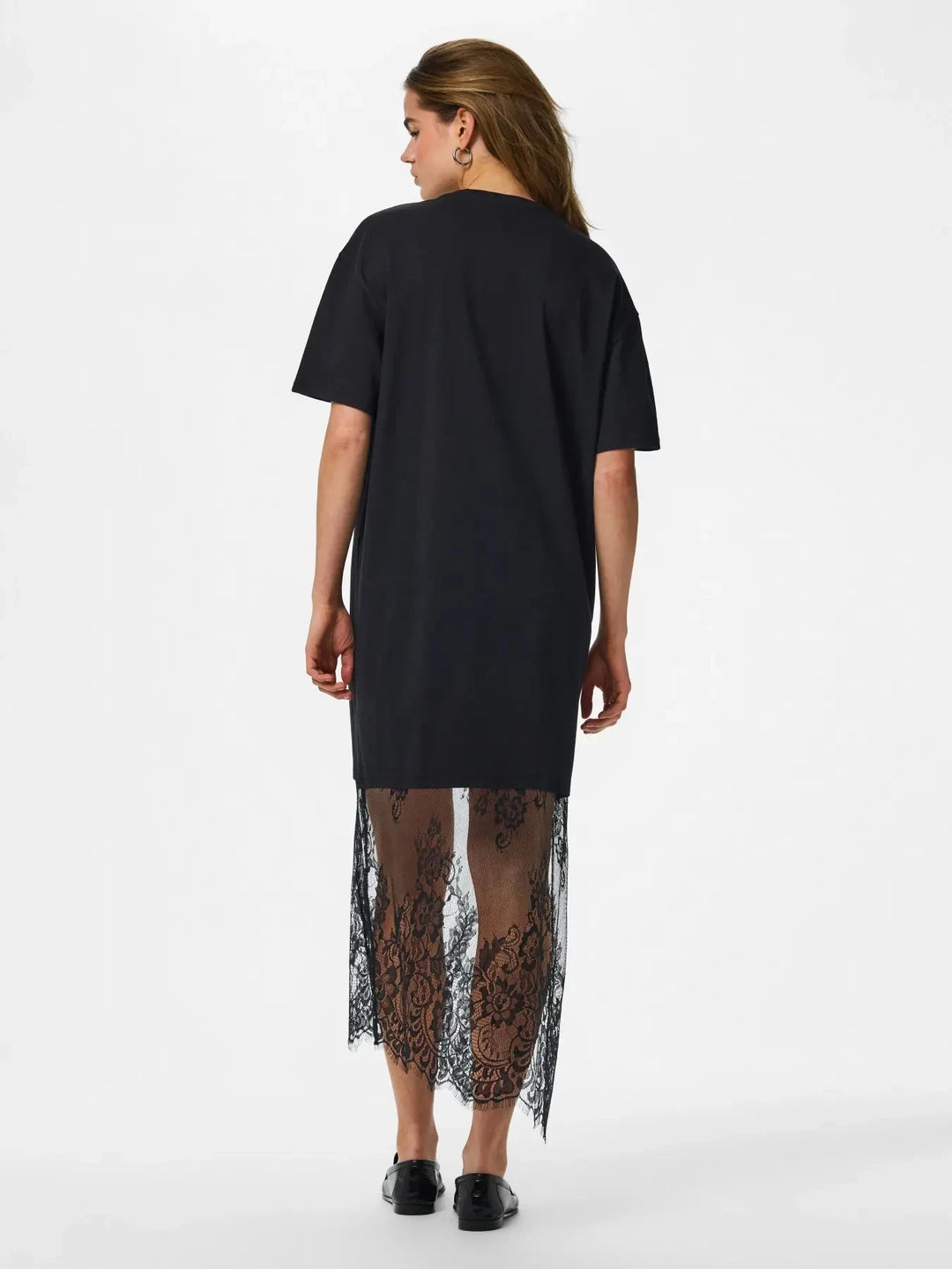 Pieces - Pcmave Ss Lace Long Dress - 5205151 Black Kjoler 