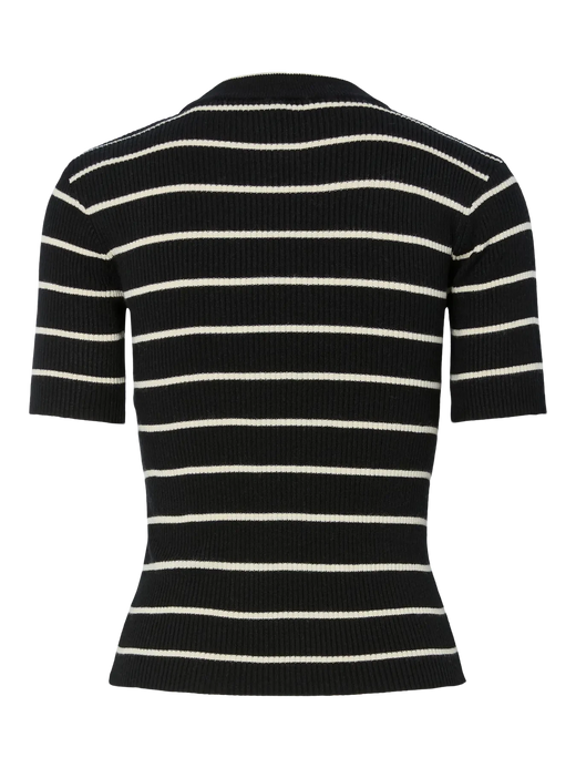 Pieces - Pcmira Ss O-Neck Knit - 4899818 Black Birch Narrow T-shirts 