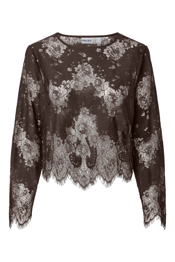 Pieces - Pcnorinne Ls Top - 5200464 Hot Fudge