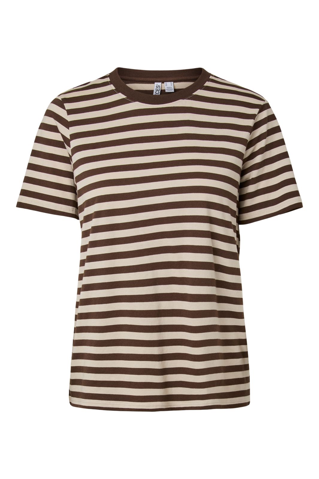 Pieces - Pcria Ss Tee Multicol Stripes - 5102741 Hot Fudge Silver Grey