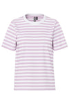 Pieces - Pcria Ss Tee Stripes - 4902466 Winsome Orchid Bright White
