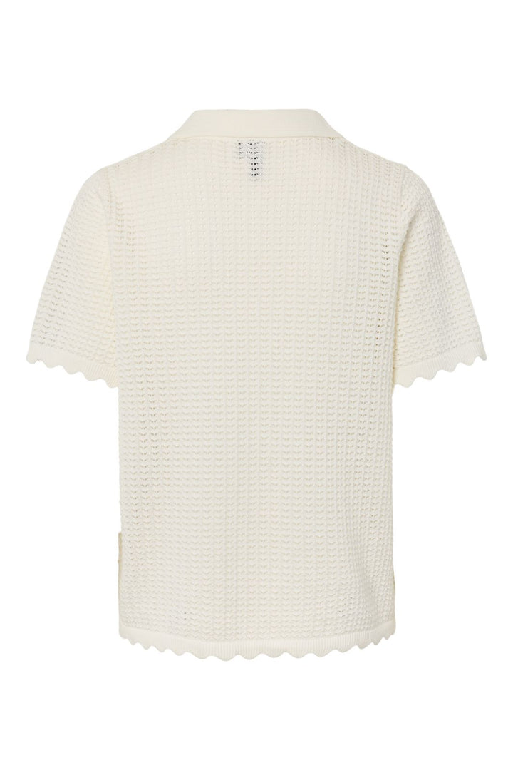 Pieces - Pcscout Ss Polo Knit Msa - 4945902 Cloud Dancer