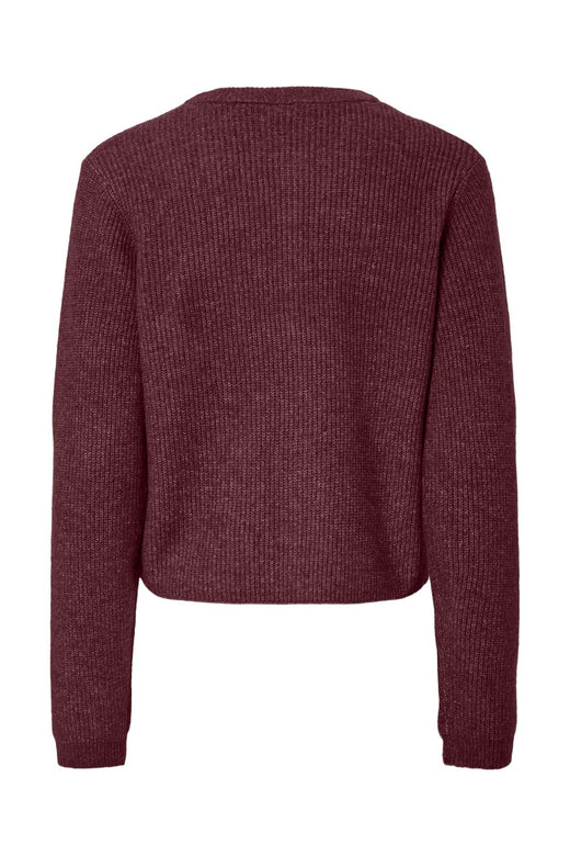 Pieces - Pcsilly Ls O-Neck Knit Cardigan - 4964322 Tawny Port Melange