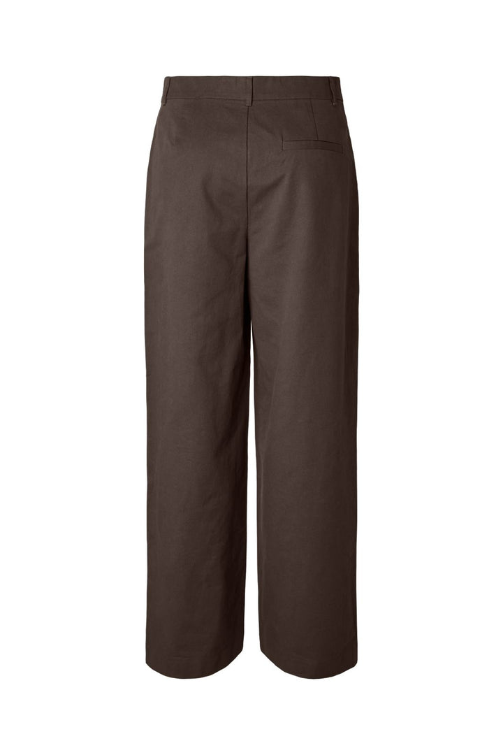Pieces - Pctea Lace Detail Wide Pant - 5122880 Hot Fudge