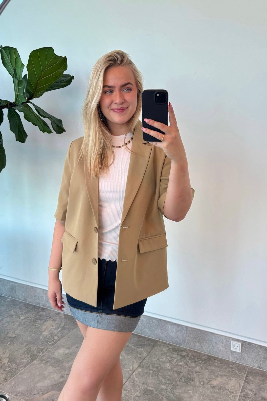 Pieces - Pctempre Ss Blazer - 4740954 Elmwood Blazere 