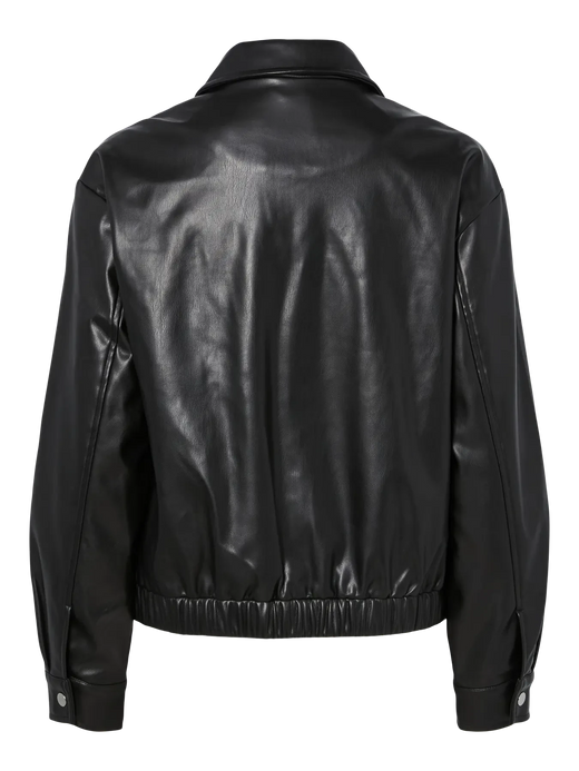 Pieces - Pcvera Bomber Jacket Wb Pu - 4899413 Black Jakker 