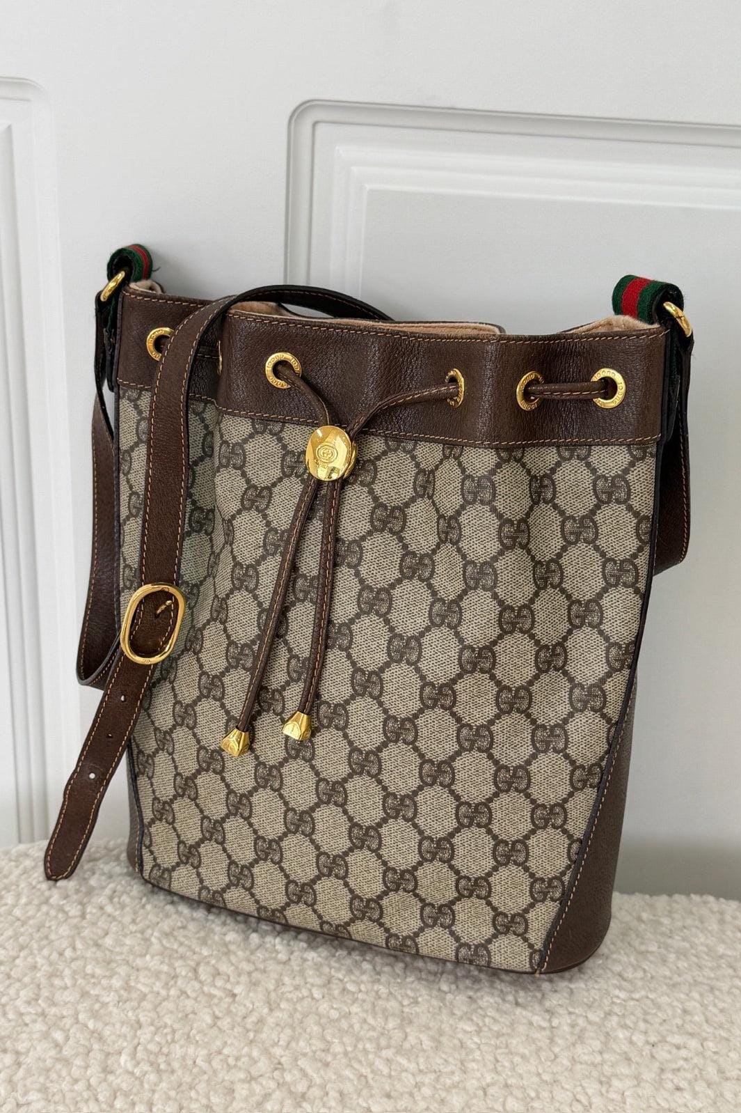 Preloved Vintageline x Molly&My - Vintage Gucci Bucket Bag – Gg Canvas & Kalveskind - Logo Tasker 