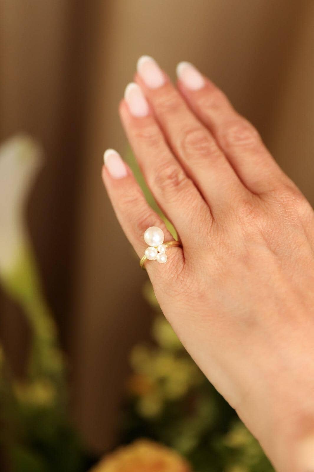Rooted - Pearl Ring - Forgyldt Ringe 