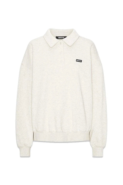 Rotate - Classic Sweat Polo 1163733070 - 3070 White Melange Sweatshirts 