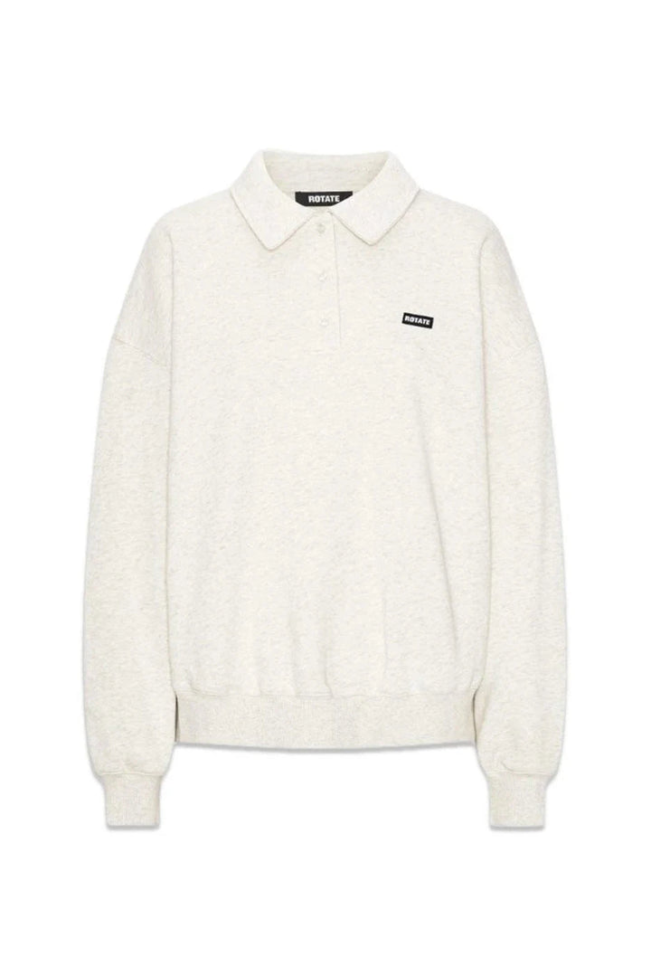 Rotate - Classic Sweat Polo 1163733070 - 3070 White Melange Sweatshirts 