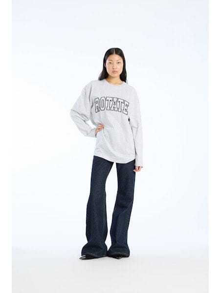 Rotate - Jersey Ls T-shirt 1153281473 - 1473 Light Grey Melange T-shirts 