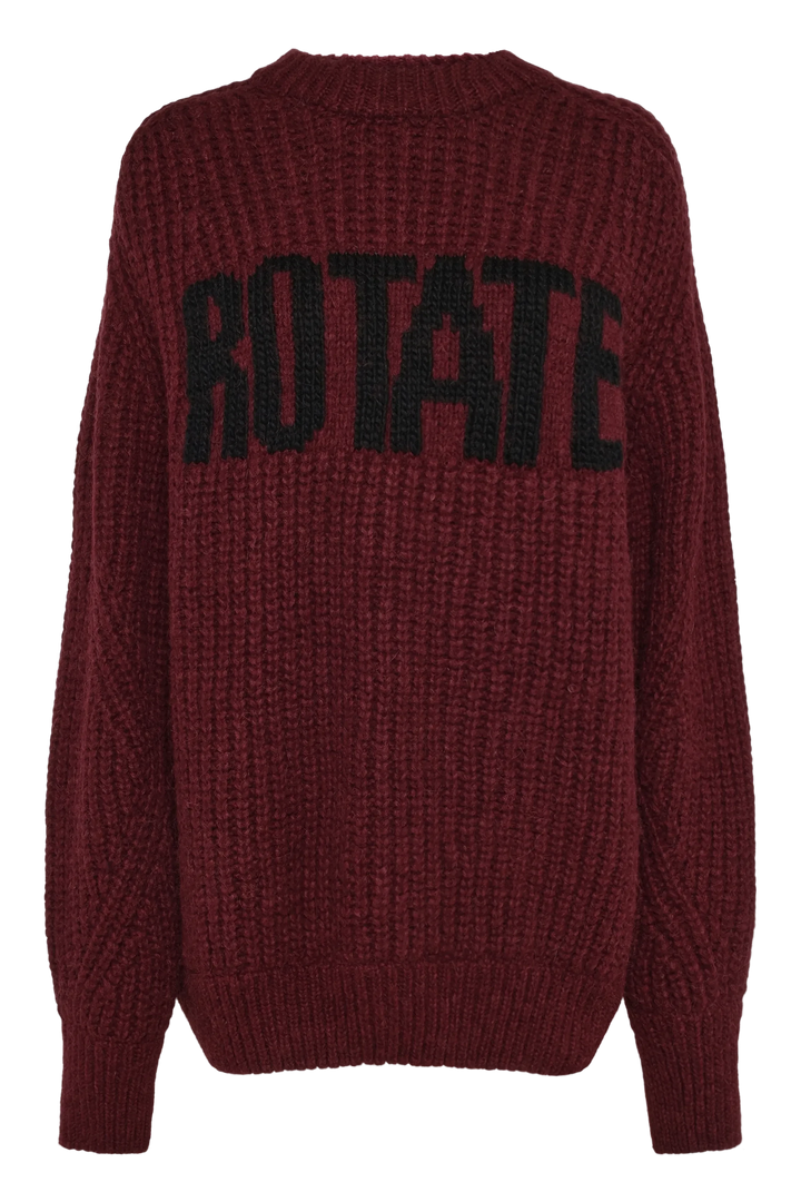 Rotate - Knitted Logo Sweater 1164492694 - 2694 Winetasting Strikbluser 