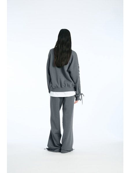 Rotate - Lacing Crewneck 1154681205 - 1205 Gray Pinstripe Sweatshirts 
