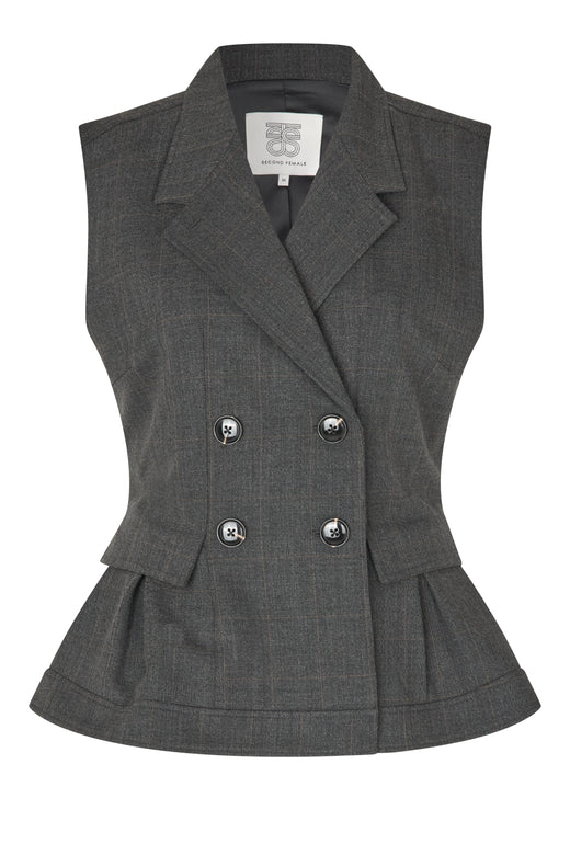 Second Female - Anjou Waistcoat 60962 - 7003 Dark grey melange Veste 