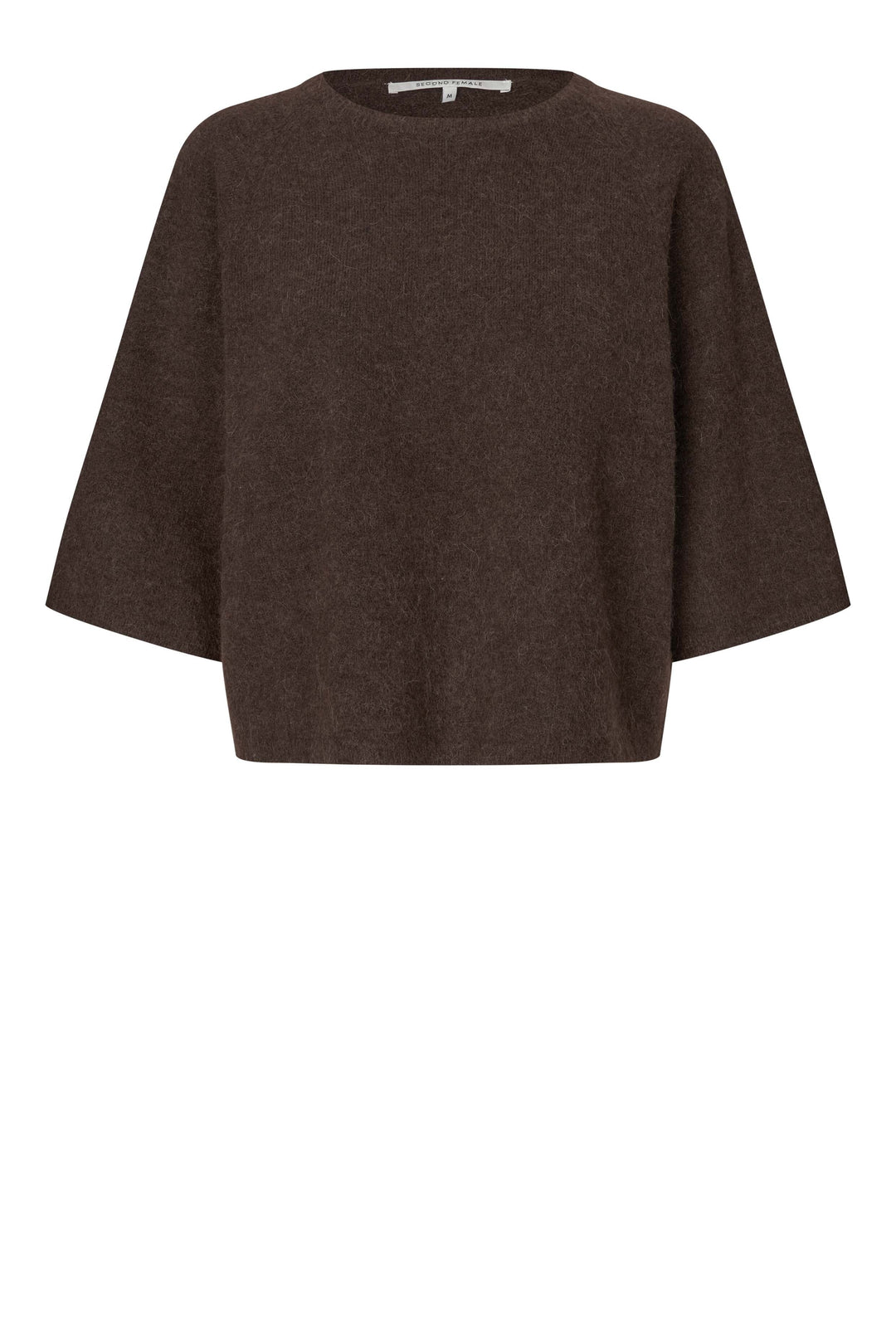 Second Female - Gabby Knit SS O-Neck 61066 - 6156 Demitasse Strikbluser 
