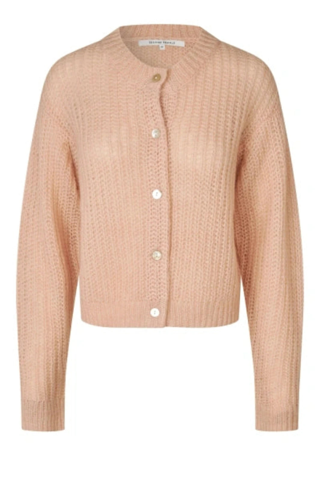 Second Female - Glora LS Knit Cardigan 61298 - 3077 Cream Tan Cardigans 