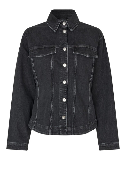 Second Female - Halliot Denim Jacket 60501 - 8998 Black denim Jakker 