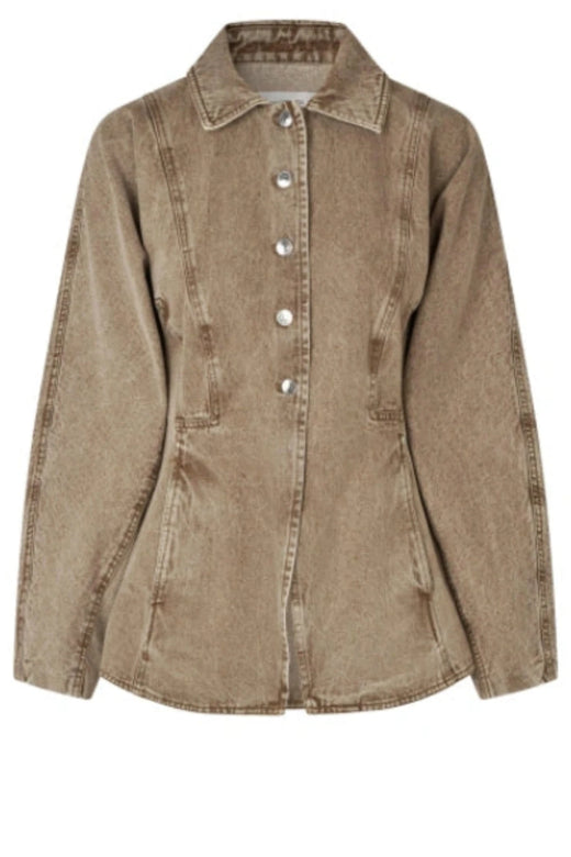 Second Female - Isana Fitted Denim Jacket 61291 - 6016 Camel Jakker 