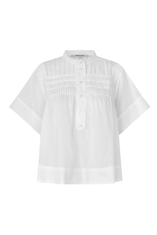 Second Female - Maise SS Blouse 59896 - 1001 White Bluser 