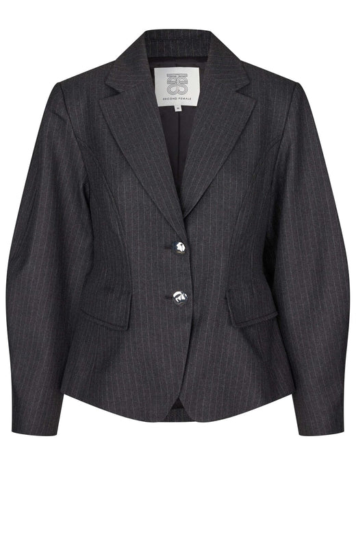 Second Female - Vienne Sculptured Blazer 60895 - 7003 Dark grey melange Blazere 