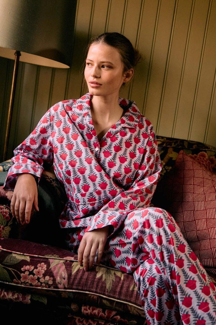 Sissel Edelbo - Nuit Pyjamas Set SE 2032 - Red lavender Nattøj 