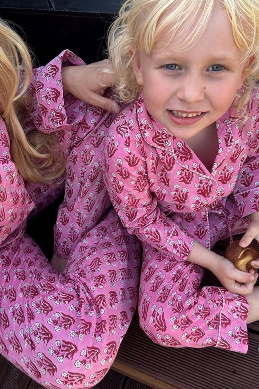 Sissel Edelbo x Molly&My - Nuit MINI Pyjamas Set SE 2118 - Pink Rose Nattøj 