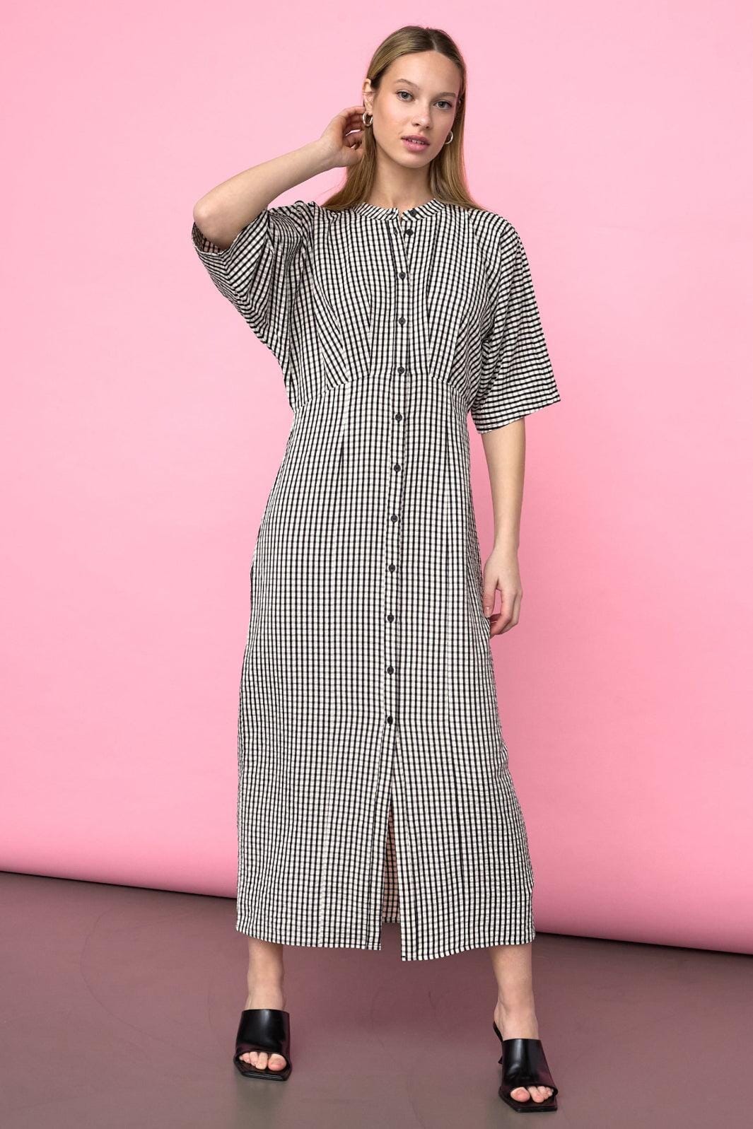 Sisters Point - Eleo-Dr1 20053 - 840 - Cream/Black Check Kjoler 