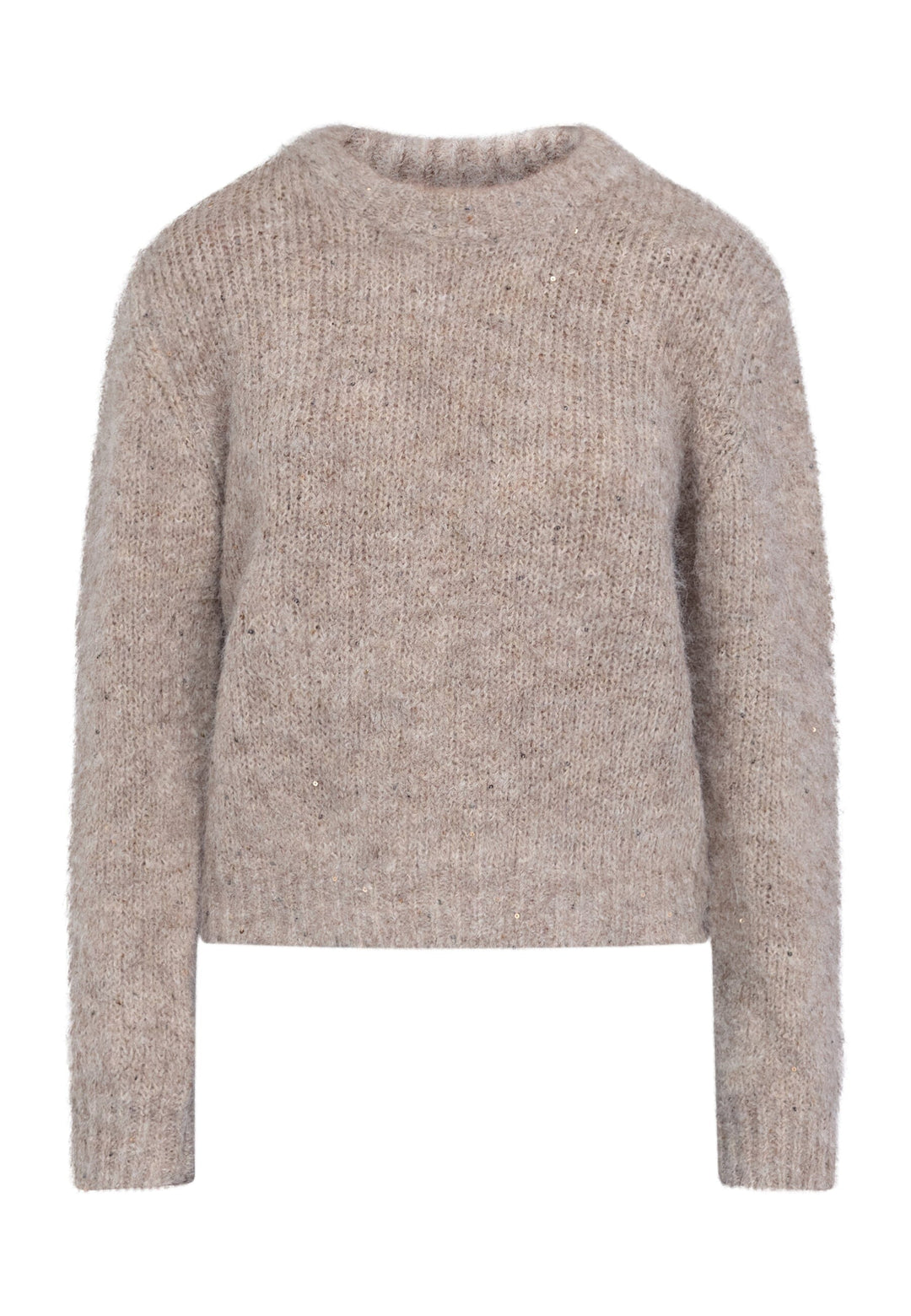 Sisters Point - Lessie-Pu 20157 - 116 - Beige Glitter Strikbluser 