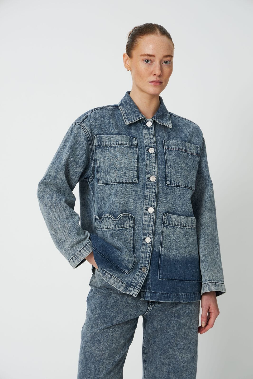 Stella Nova - Dip Dye Denim Shirt Dd63-2548 - 305 Denim Blue Jakker 