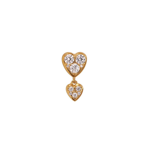 Stine A - J'Adore Two Petit Hearts Earring - Single - 1424-02-S Øreringe 