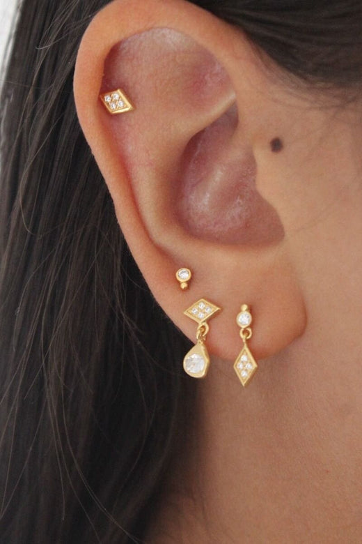 Stine A - Miss Harlekin Earring With Stones - Single - 1428-2 Øreringe 