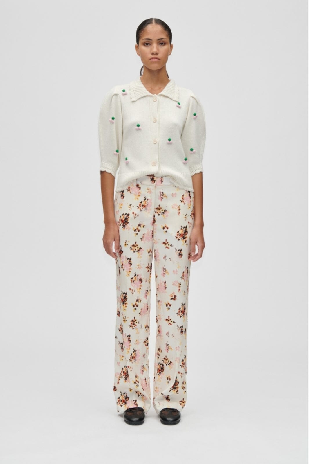 Stine Goya - 2409 Textured Tailoring, Functional Structured Tailoring Pantssg-aw25-p107-2409 - Sun Kissed Magnolia