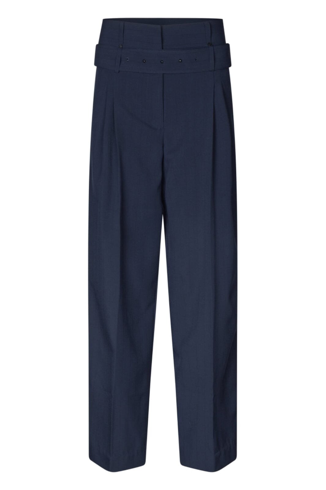 Stine Goya - 2435 Pinstripe Tailoring, Belted Tailored Pantssg-aw25-p113-2435 - Dark Blue